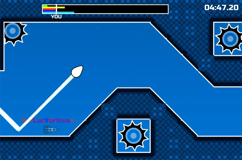 Dodging walls, gears, and spikes in Space Waves